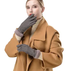 Kulanyane Lieferant für weltbekannte Marken Lady Pig Gesplitterter Handschuh Ledermotorradhandschuhe mit Pelzverkleidung