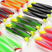 WildTrek Leurres de surface en caoutchouc à queue en T 8,5 cm, lot de 6 pour la pêche au brochet, saumon, carpe, persse et maquereau - Pêche en eau douce (rivière/cours d'eau) ou en eau salée