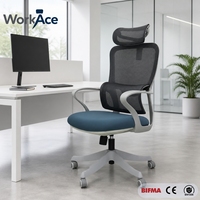 Chaise de bureau ergonomique moderne et confortable en tissu, avec dossier en échelle, pivotante, inclinable et réglable en hauteur, pour bureau et télétravail, vente en gros