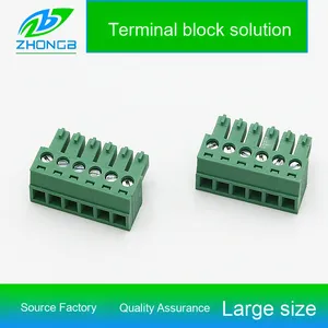 Zhongbo 15edgk 3.81 mét Plug-in khối thiết bị đầu cuối 2 24 Brass đồng mùa xuân cho <span class=keywords><strong>PCB</strong></span> 300V đánh giá điện áp 30A mẫu miễn phí có sẵn - Product Image 5