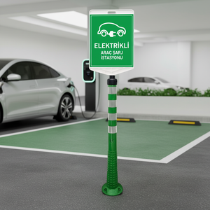Station de recharge pour véhicules électriques, ensemble de délimiteurs verts double face, type de guidage de stationnement - Product Image 3