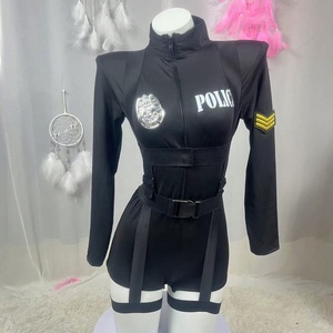 Nouveautés 2026, costumes de cosplay populaires pour Halloween, <span class=keywords><strong>police</strong></span>, 4 ensembles, <span class=keywords><strong>combinaison</strong></span> avec chapeaux - Product Image 3