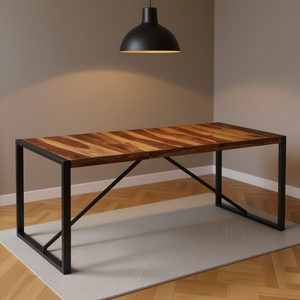Tavolo da pranzo in legno massello di Sheesham 70.9 \ "x35.4 \" x29.5 \ "dimensioni mobili eleganti e durevoli - Product Image 2
