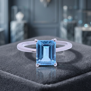 Bagues attrayantes faites à la main en argent et topaze bleue pour demoiselles d'honneur et enfants - Product Image 3