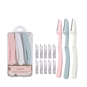 Ensemble de rasoirs à sourcils pliables en acier inoxydable, lame portable, tondeuse à sourcils, rasoir pour les poils du visage pour femmes - Product Image 1