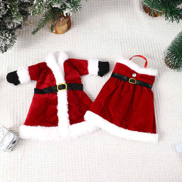 TC Fashion Creative Cartoon Red Skirt Wine Bottle Holder Home Table Ornaments Cloth Christmas Decorations Wine Bottle Cover