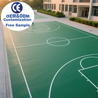 Revêtement de sol sportif en caoutchouc acrylique 3 mm pour extérieur, peinture humide, couche de finition en silicone PU, écologique, antidérapant, pour terrains de basketball et de pickleball