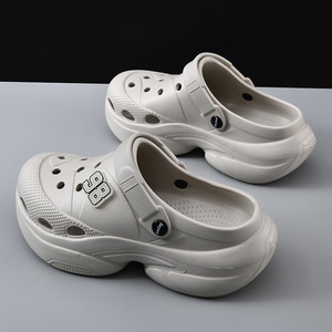 Sabots en EVA pour hommes, semelle intermédiaire en caoutchouc, semelle épaisse, talon de 5 cm, creux, respirant, anti-odeur, chaussures d'eau pour extérieur et plage, en stock, marque privée - Product Image 4
