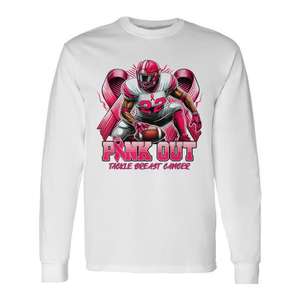 T-shirt à manches longues rose pour garçons, sensibilisation au cancer du sein - Product Image 1