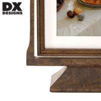Bingkai Foto Vintage DX Designs 4x6 5x7 8x10 Inch, Dapat Diputar 360 Derajat, Bingkai Foto Kayu Retro dengan Alas, Pajangan Meja, Hiasan Rumah