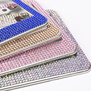 Accesorios para Automóviles, Marco de Matrícula de Acero Inoxidable con Diamantes de Imitación Rosados, Cubierta para Placa de Matrícula - Product Image 4
