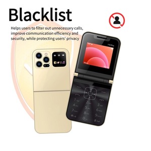Téléphone portable à <span class=keywords><strong>clapet</strong></span> débloqué pour femme senior I15, double SIM, format compact, numérotation rapide, lampe torche, voix magique, liste noire, téléphone à boutons poussoirs - Product Image 5