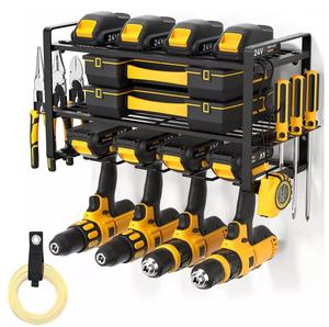 Support mural robuste pour garage et rangement, avec support pour perceuse, organisateur d'outils électriques, gain de place, organisateurs d'outils de garage - Product Image 1