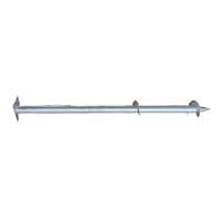 Pieux hélicoïdaux amovibles en acier Q235B Q345B galvanisé à chaud, à tête hexagonale, finition TiCN, diamètre 76mm/114mm, longueur 3000mm, capacité 600 lb