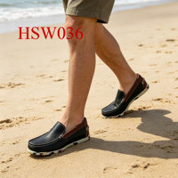 HY, Chaussures bateau minimalistes en cuir véritable, semelle extérieure en caoutchouc colorée et durable, style jamaïcain populaire, tailles 27-47, HSW033