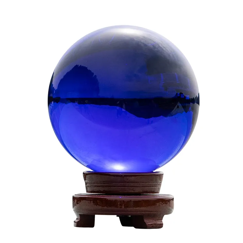 Tamanho personalizado cor azul grande pedra preciosa sólida azul esfera de cristal de vidro