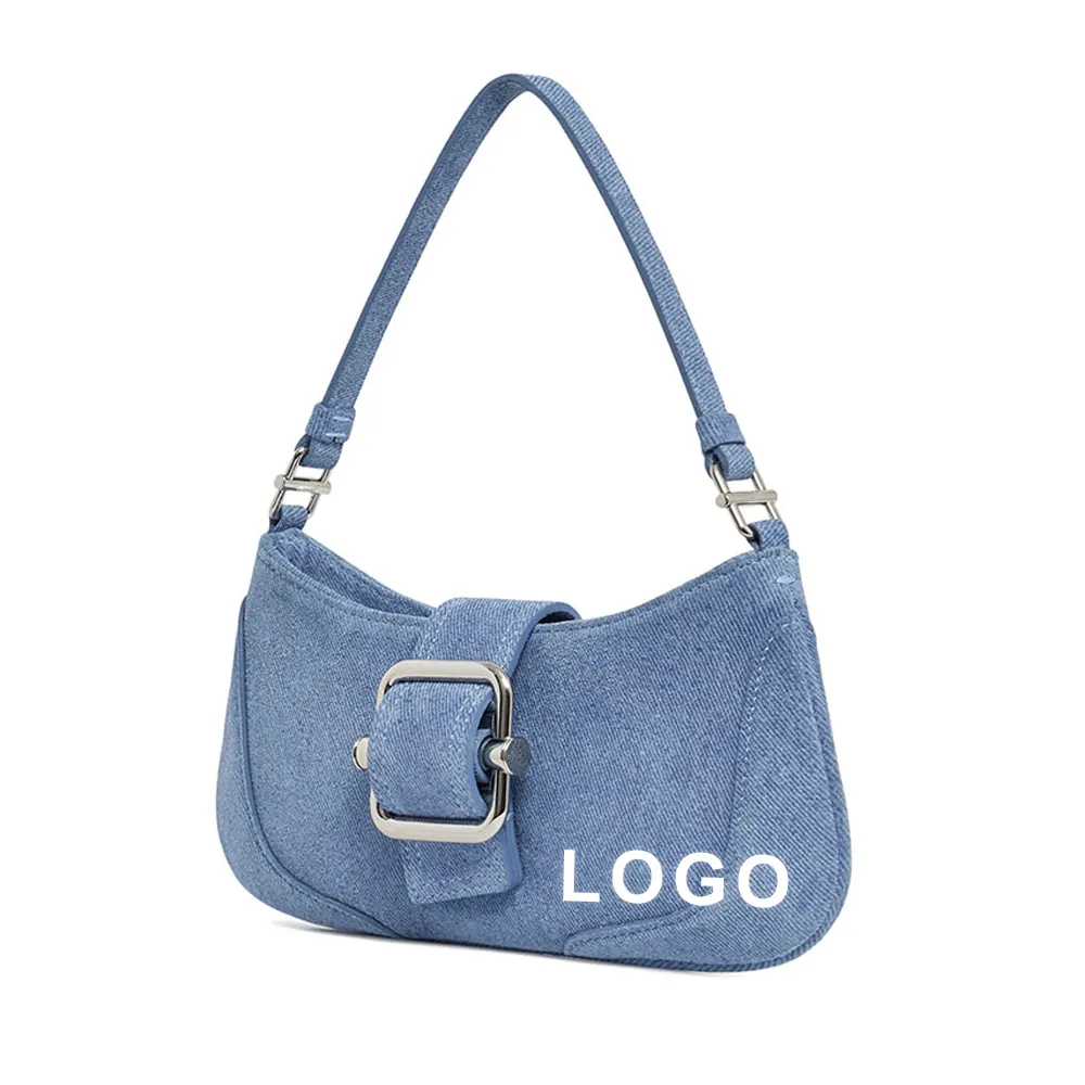 メーカー卸売カスタムデニムバッグ女性ユニークなクラッチショルダーバッグファッション高級デザイナー財布とハンドバッグ