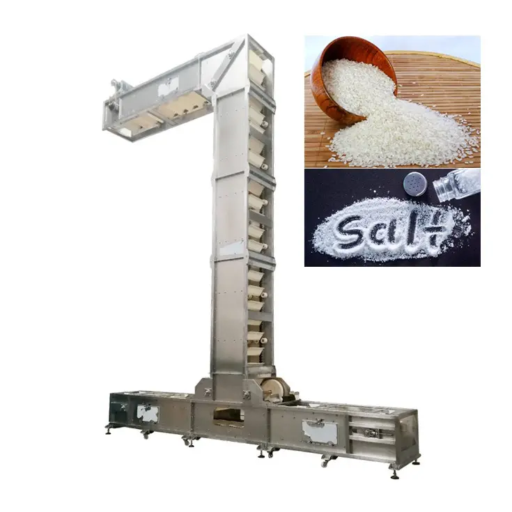 Pendulum bucket conveyor rubber chain bucket elevator for rice salt factory