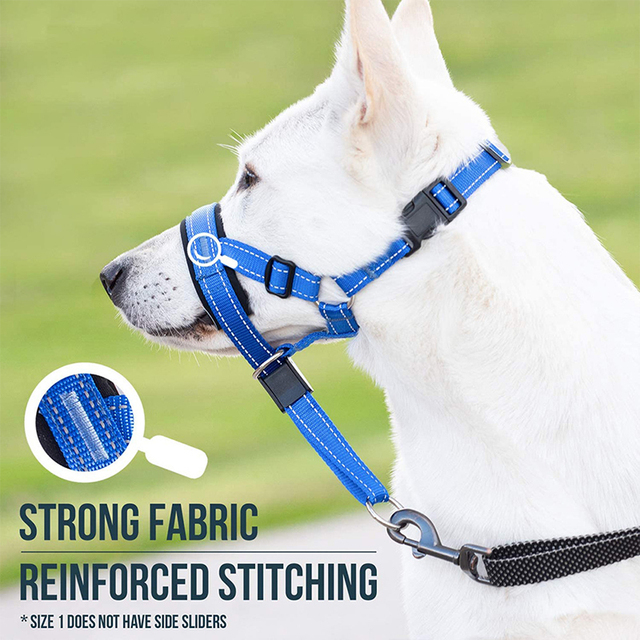 Adjustable Dog Muzzle and Harness Set Barkless Tactical Pet Collar for Aggressive Dogs No Pull Walking Set