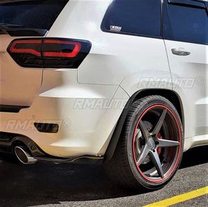 Para Jeep Grand Cherokee SRT SRT8 WK2 2011-2022, un par de protectores laterales del parachoques trasero, difusores, alerones, labio de alerón, negro brillante - Product Image 5