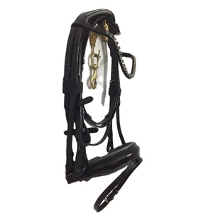 Lujosa brida de caballo de cuero gris, corona anatómica, productos de caballo de lujo acolchados cómodamente, banda nasal patentada de alta calidad - Product Image 1