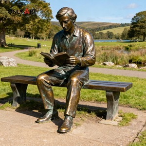 Onlyart Statua Personalizzata a Grandezza Naturale di Uomo che Legge in Bronzo da Esterno Scultura di Uomo Seduto su Panchina per Arredo Urbano - Product Image 6