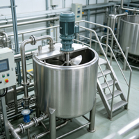 Mélangeur horizontal industriel pour liquides et poudres, mélangeur horizontal en acier inoxydable pour le traitement de l'eau et le mélange de médicaments