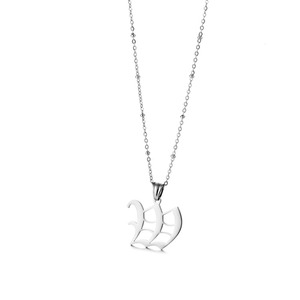 Commercio all'ingrosso <span class=keywords><strong>Nome</strong></span> Personalizzato personalizzato Iniziale alfabeto Lettera <span class=keywords><strong>collana</strong></span> di gioielli in <span class=keywords><strong>argento</strong></span> - Product Image 4