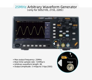 Oscilloscope numérique SDS220S, 2 canaux, largeur de bande 200Mhz, longueur d'enregistrement 20M + 25MHz, taux d'échantillonnage AWG 1GSa/S, résolution 8 bits - Product Image 6