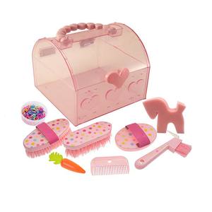 مجموعة فرش العناية بالخيول مع صندوق أدوات للتنظيف، لعبة للأطفال والصغار - Product Image 1