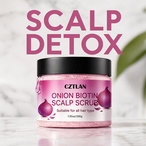 Gommage au sel exfoliant pour le cuir chevelu à l'oignon rouge et à la biotine, nourrissant les follicules pileux et fortifiant les racines, shampoing exfoliant pour le cuir chevelu en gros - Product Image 6