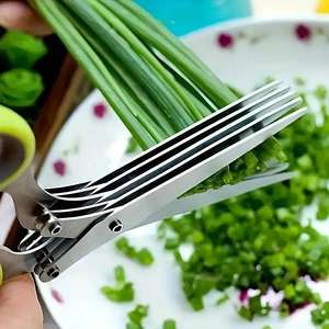 2pcs 5-Layer Multifunctional <b>Kitchen</b> <b>Scissors</b> with Multiple Angles for Vegetable and Scallion Cutting Made in China - Product Image 2