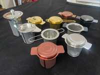 Ensemble d'infuseurs à thé en acier inoxydable 304 de haute qualité, filtre à épices à mailles fines avec couvercle pour accessoires de cuisine