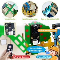 LAFVIN ESP32 IoT Smart Farm STEM Kit, Bangun Rumah Kaca IoT, Penyiraman Otomatis & Pemberi Makan Hewan Peliharaan untuk Arduino & Scratch STEM Kit