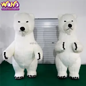 Traje inflável de urso, fantasia de mascote para caminhadas