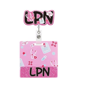 Porte-badge rétractable pour infirmière avec porte-carte d'identité, design médical rose mignon pour les professionnels de la santé (CNA, LPN, RN) - Product Image 6