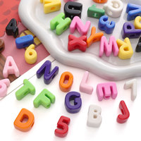 Cuentas de Plástico Brillantes y Vibrantes con Letras y Números, Orificio Grande, 3D, de la A a la Z, del 0 al 9, Dijes Sueltos para Llaveros, Collares, Manualidades DIY