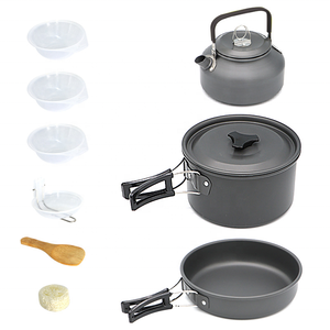 Set da cucina in ghisa nera di alta qualità pentole e padelle padella antiaderente Set di pentole da campeggio - Product Image 1