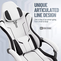 Chaise de jeu ergonomique en cuir avec fonction inclinable, base pivotante, repose-pieds, design moderne pour adultes