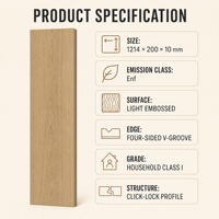Plancher stratifié à surface légèrement embossée ENF, système de pose par clic, 1214 x 200, 10 mm, pour la rénovation de la maison, les projets de construction