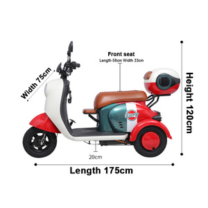 Tricycle électrique pour adultes, tricycle fermé pour passagers, tricycle électrique rouge et blanc, véhicule électrique monoplace - Product Image 3