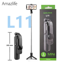 Amazlife L11 — trépied pour téléphone une pièce, perche, perche, perche, selfie, volet amovible sans fil