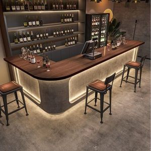 Meja Resepsionis Bar Counter Gaya Industrial Semen Abu-abu untuk Hotel, Toko, Bar, Salon, Kasir, Meja Depan - Product Image 2