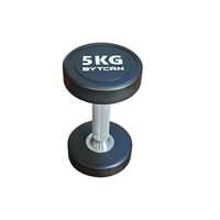 Haltères en métal polyuréthane BYT pour salles de sport commerciales, 2,5 kg à 50 kg, noirs, durables, haute spécification pour la musculation