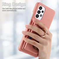 Étui de protection rétro avec porte-cartes et support anneau pour Samsung S26 Ultra, compatible avec Samsung S25 S24 S23 A56