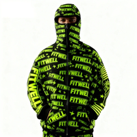 Sweat à capuche zippé personnalisé vierge avec couvre-visage Streetwear imprimé de haute qualité avec votre propre logo