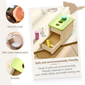Montessori Early Educational Color Cognition Wooden Peg Drop Cylinder Post Box Toddler Different Gift Toys for Boys Girls - Product Image 4