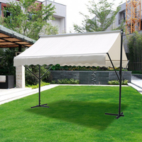 Auvent double coulissant pliable pour balcon, tente autoportante à double protection solaire pour extérieur