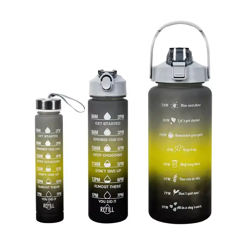 3 en 1 trio de agua gym termos motivacional water bottle thermos set termos motivacional
