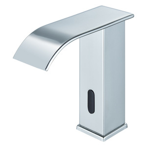 Robinet de <span class=keywords><strong>lavabo</strong></span> automatique sans contact moderne à cascade noire, <span class=keywords><strong>mitigeur</strong></span> chaud et froid à poignée unique pour salle de bain - Product Image 4